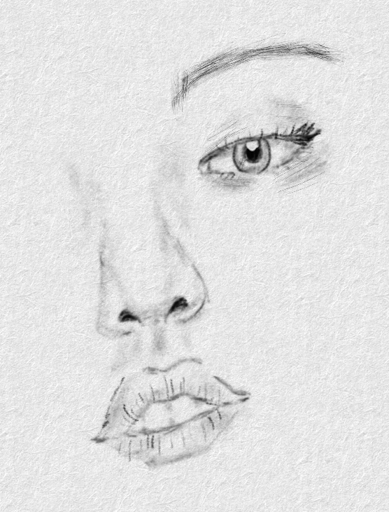 pencil sketch of a face